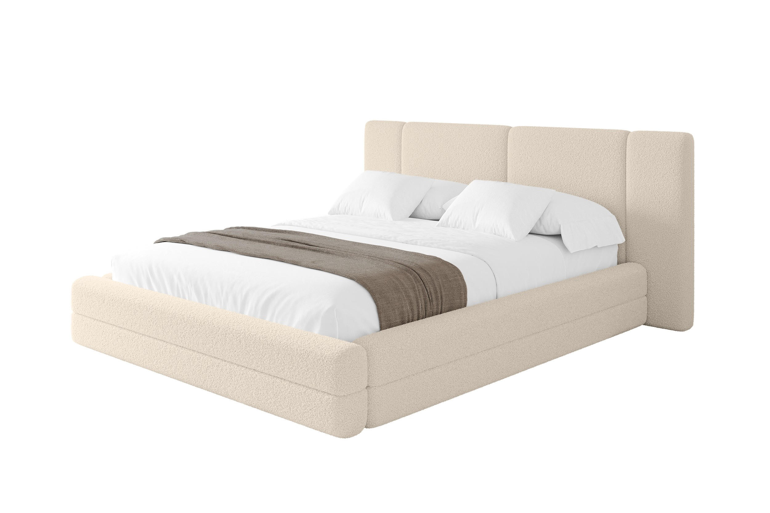 POLSTERBETT mit Bettkasten und Lattenrost, Boxbett ohne Matratze - TEVO 140x200 Dunkelbeige - Cappuccino, Holzwerkstoff/Textil (140/200cm) - ALTDECOR