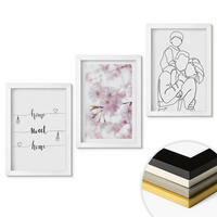 WANDBILDER 3er-Set - 20x30 cm Weißer Rahmen - Blumenfamilie minimalistisch - Weiß, Kunststoff (20/30cm) - ArtPrintCave