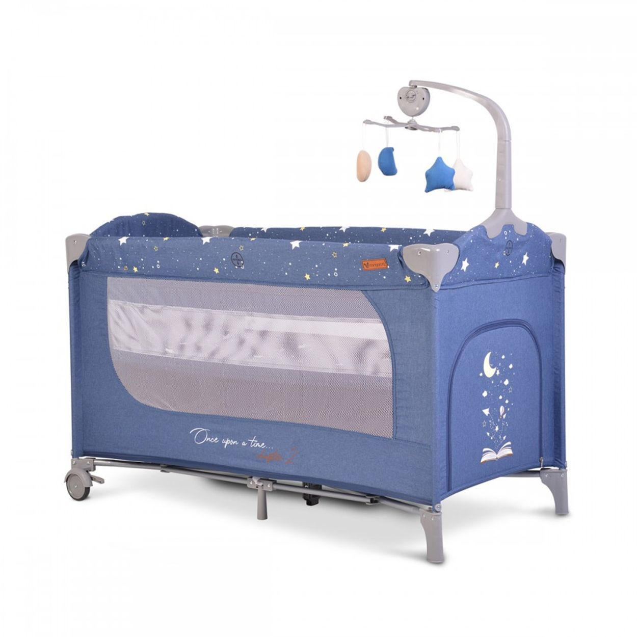 REISEBETT Once upon a time blau 2 Ebenen, Seiteneingang, Matratze, Mobile - Blau, Kunststoff (60/120cm) - Cangaroo