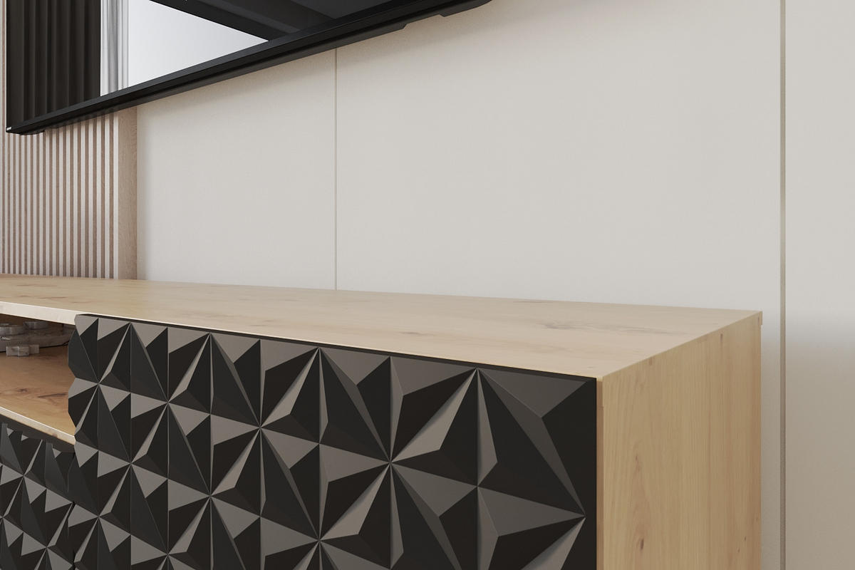 LOWBOARD VIRA-S 200x53x41 cm - Artisan / Schwarz - Schwarz, Holzwerkstoff (200/53/41cm) - ALTDECOR