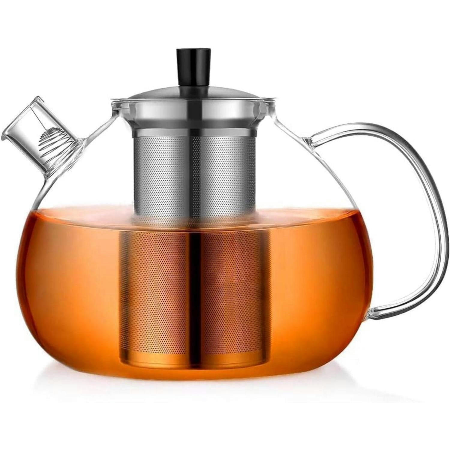 TEEKANNE Glas 2000ml mit Edelstahl-Sieb hitzebeständig - Transparent, Glas (22/22cm)