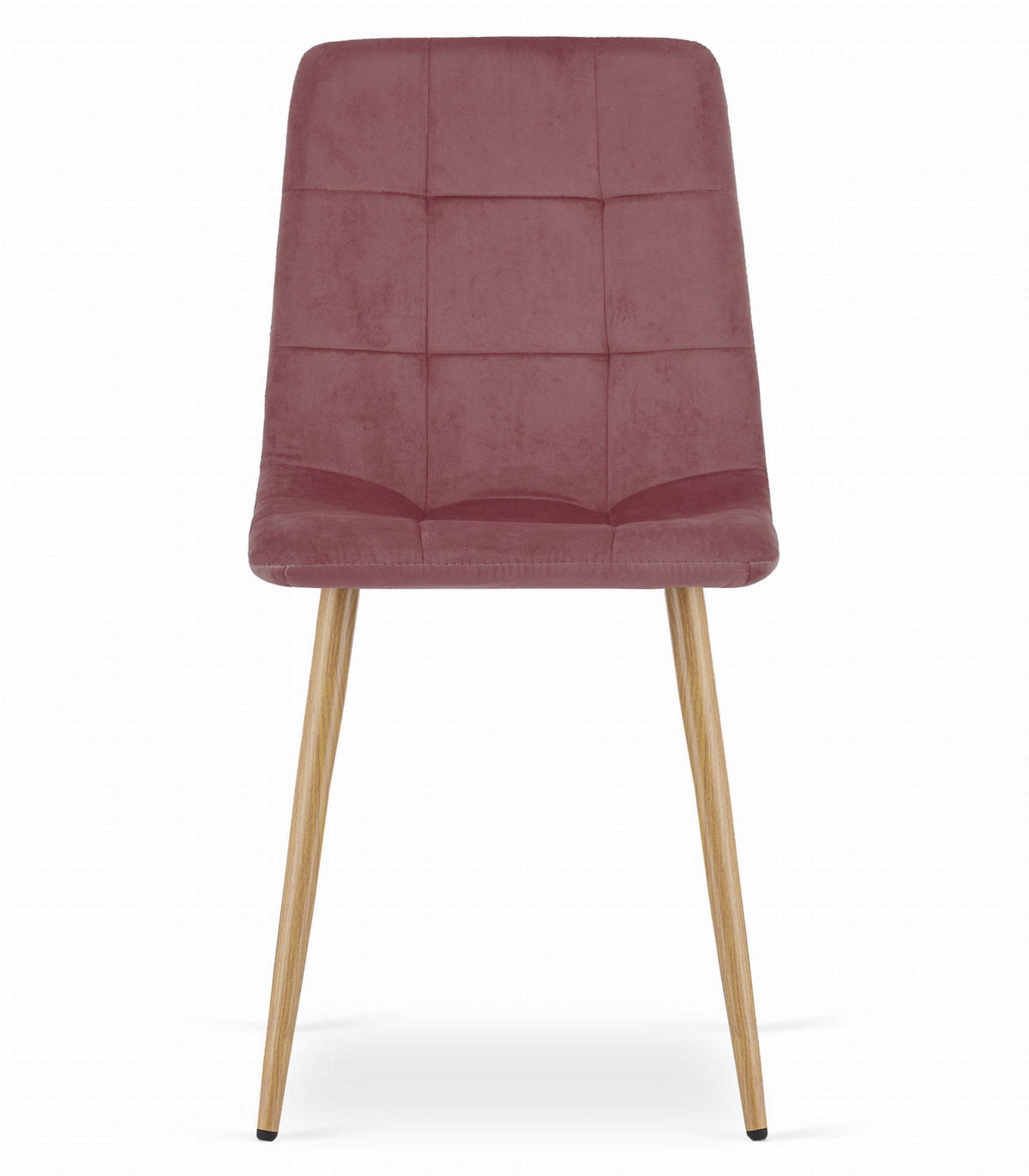 STUHL CETARA 4-er Set, Rosa, Metallbeine in Holzfarbe, mit Samtstoff gepolstert - Rosa, Textil/Metall (45/87/51cm) - Komodee
