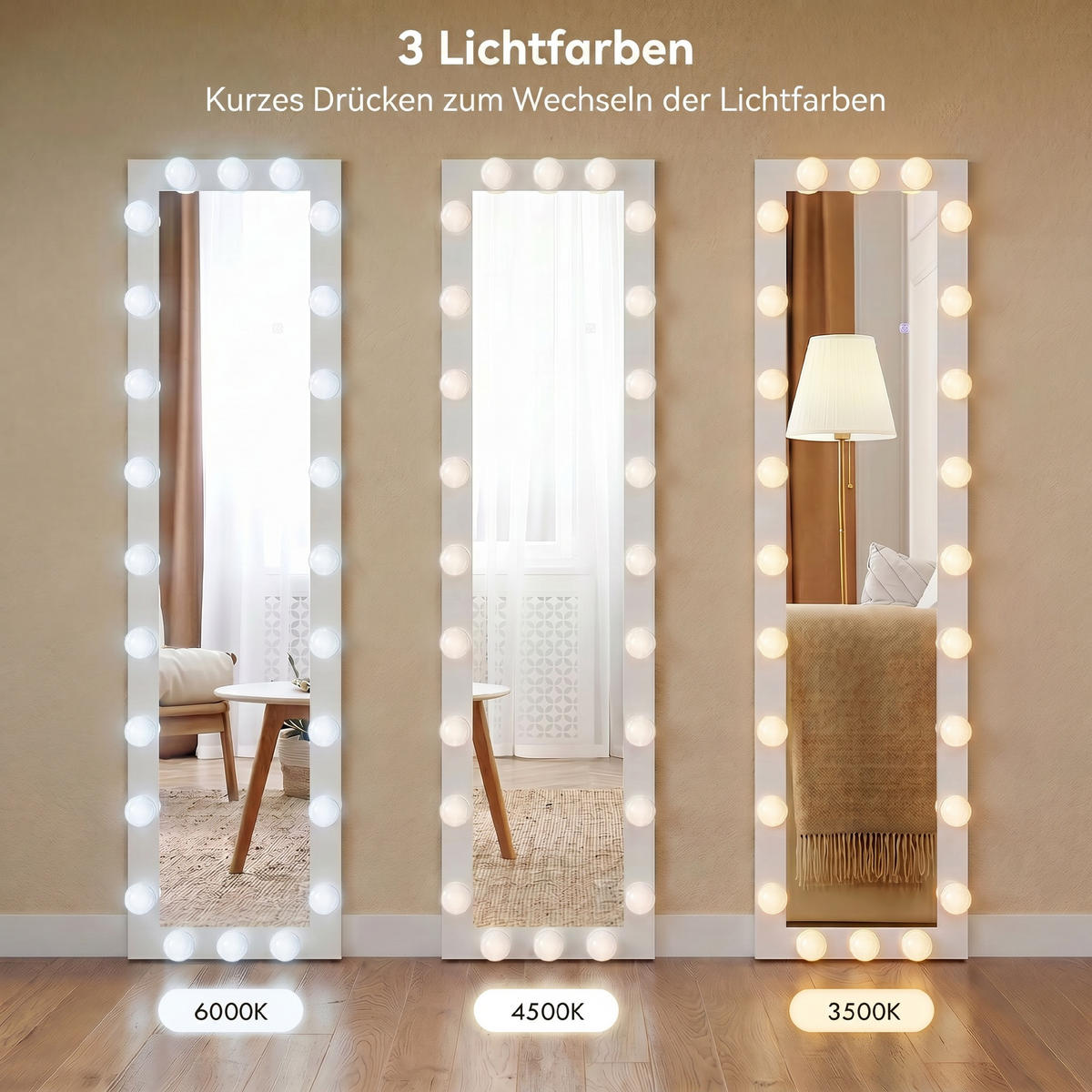 STANDSPIEGEL 2er-Set Weiß 40.0/4.0/150.0 cm - Weiß, Glas (4/150/40cm)