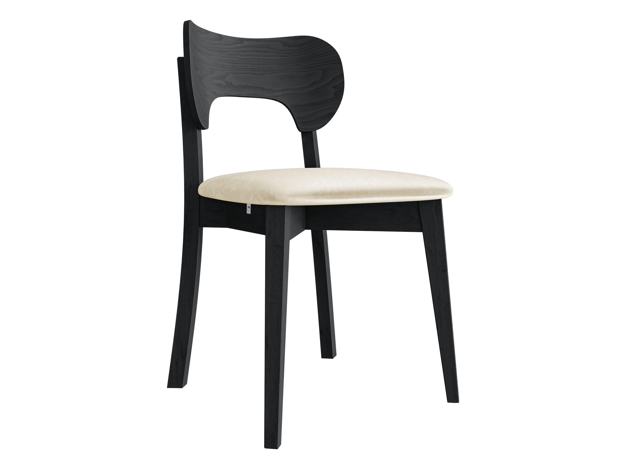 WOHNZIMMER STUHL KT64, Holzfarbe: Schwarz - Schwarz/Naturfarben, Holz/Textil (48/80/51cm) - MIRJAN24