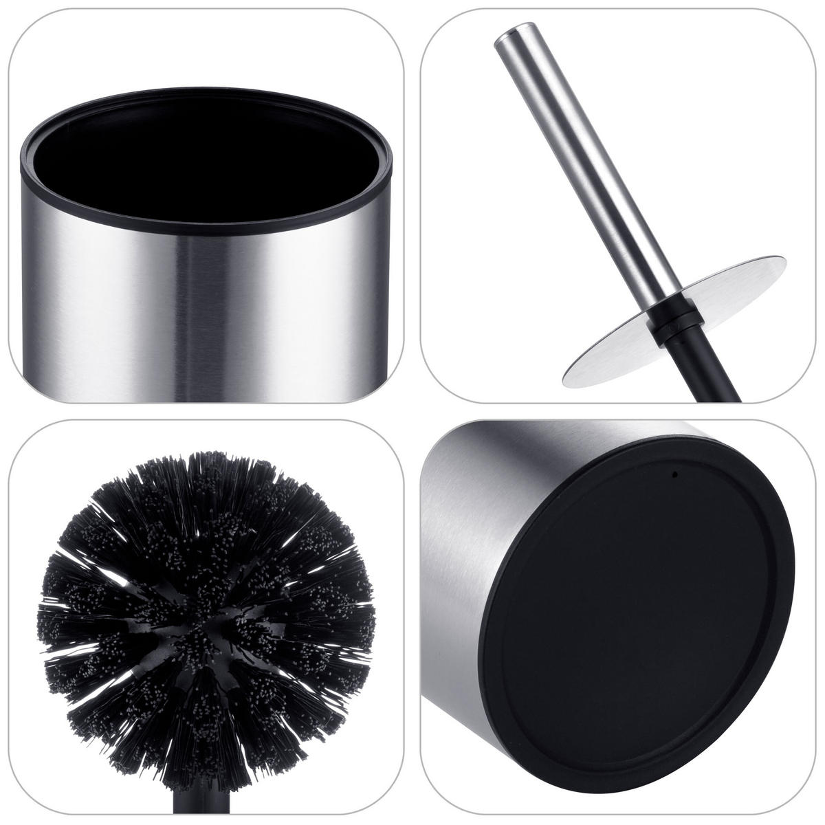 WC-KEFA čistič okrajov - strieborná, kov/plast (9/36.5/9cm) - Relaxdays