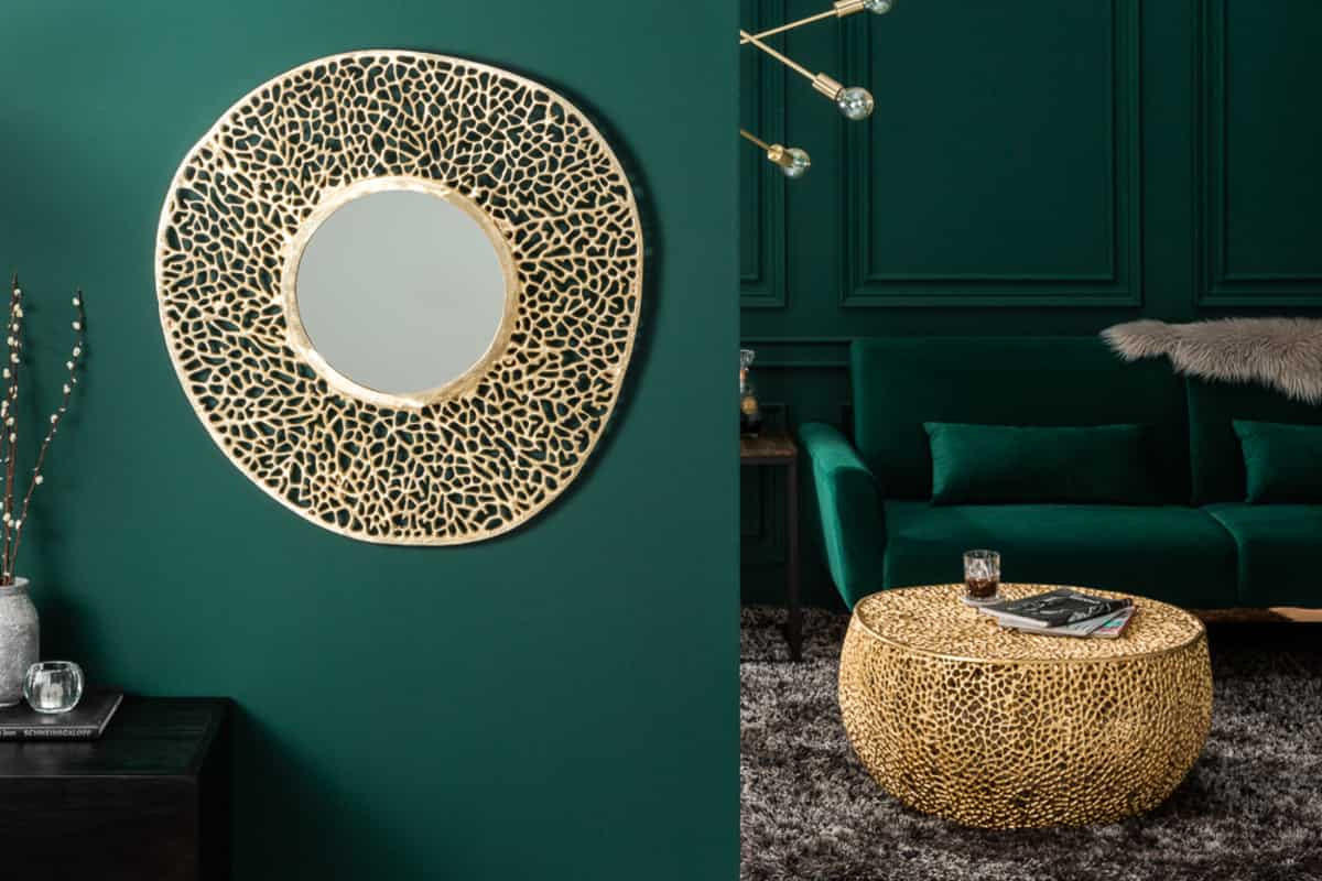 COUCHTISCH LEAF Metall Gold 80 cm - Goldfarben, Metall (80/80/41cm) - riess-ambiente