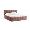 BETT mit Bettkasten und Kopfteil Lupine aus strukturiertem Stoff beige 140x200cm - Beige, Textil (140/200cm) - Micadoni