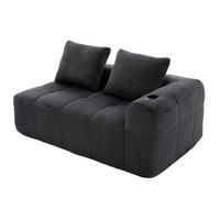 2-SITZER Sofa Cordstoff mit Seitenfächern und Becherhaltern 158/93/61 cm Dunkelgrau - Dunkelgrau, Textil (93/61/158cm) - Redom