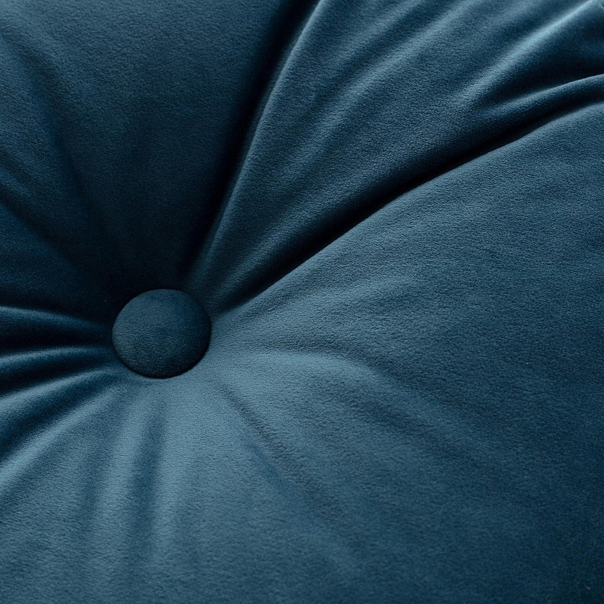 KISSEN Velvet rund, blau, 37cm - Blau, Textil (37cm) - Dekoria