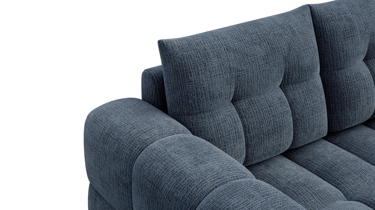 SOFA CLOUDI 2-Sitzer, marineblau - Blau/Schwarz, Holz/Textil (181/89/104cm) - Courtois Laville