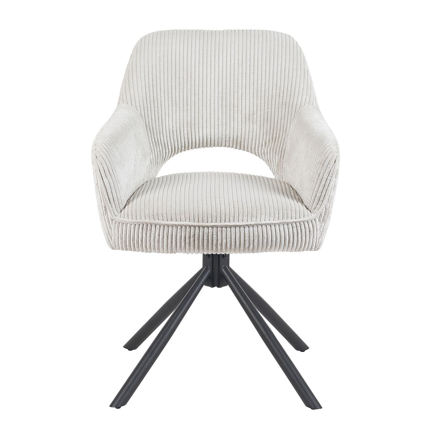 DREHSTUHL Mika-Ben 2er-Set - Hellgrau/Schwarz, Textil/Metall (60/87/65cm) - DUBI Möbel