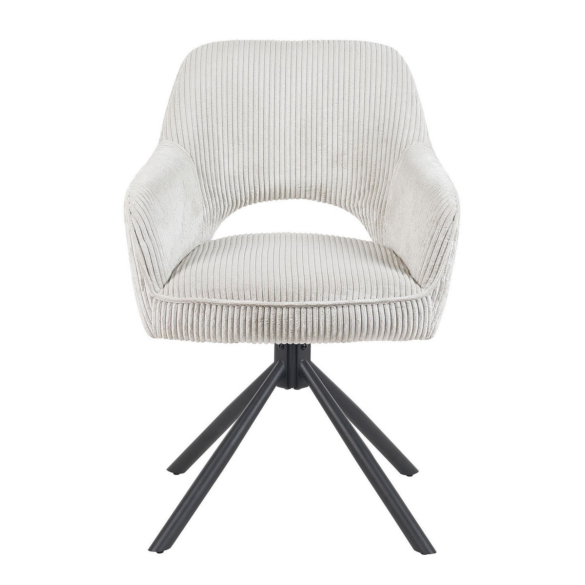 DREHSTUHL Mika-Ben - Hellgrau/Schwarz, Textil/Metall (60/87/65cm) - DUBI Möbel