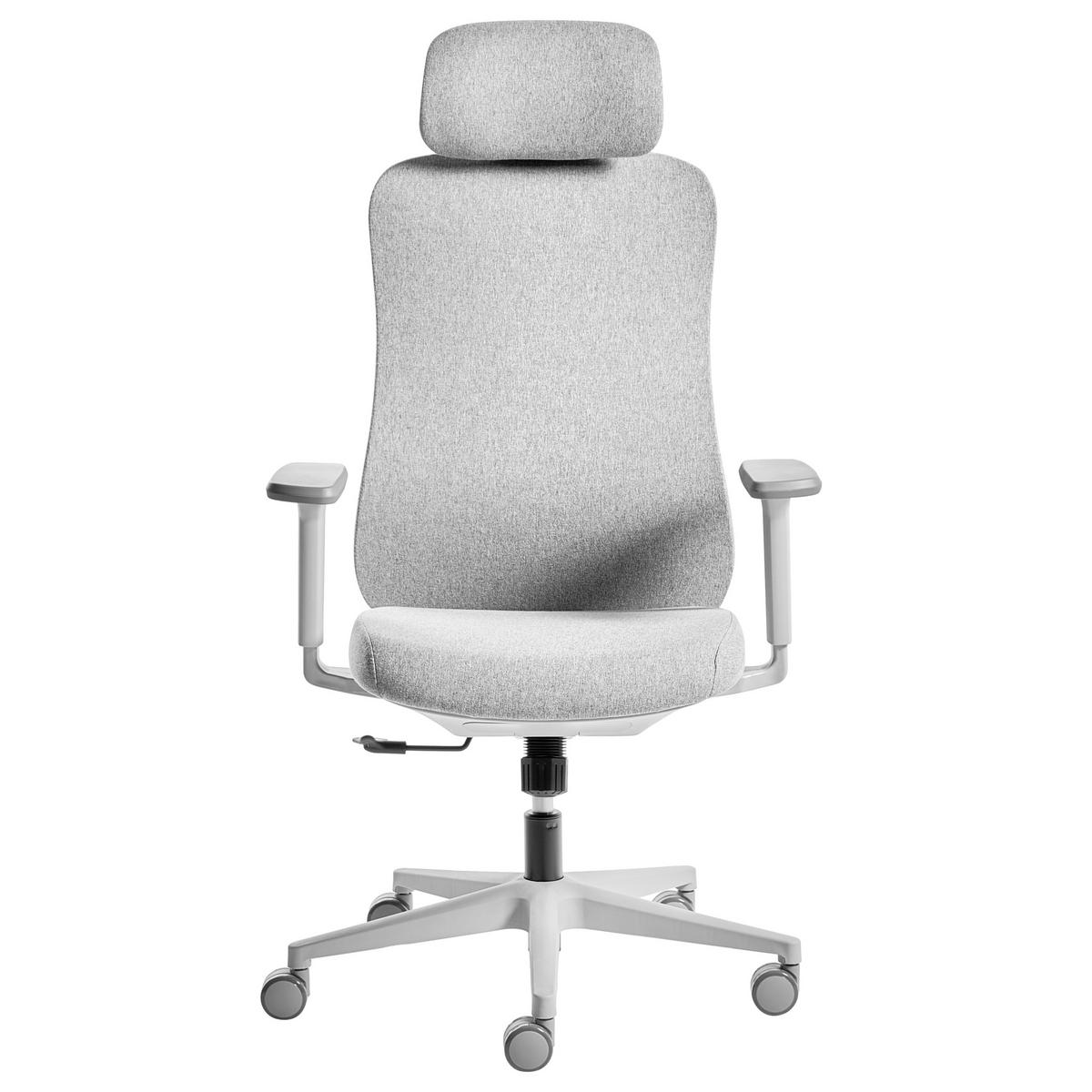 BÜROSTUHL Hellgrau Nemoar - Hellgrau/Grau, Kunststoff/Textil (70/118/70cm) - Beliani