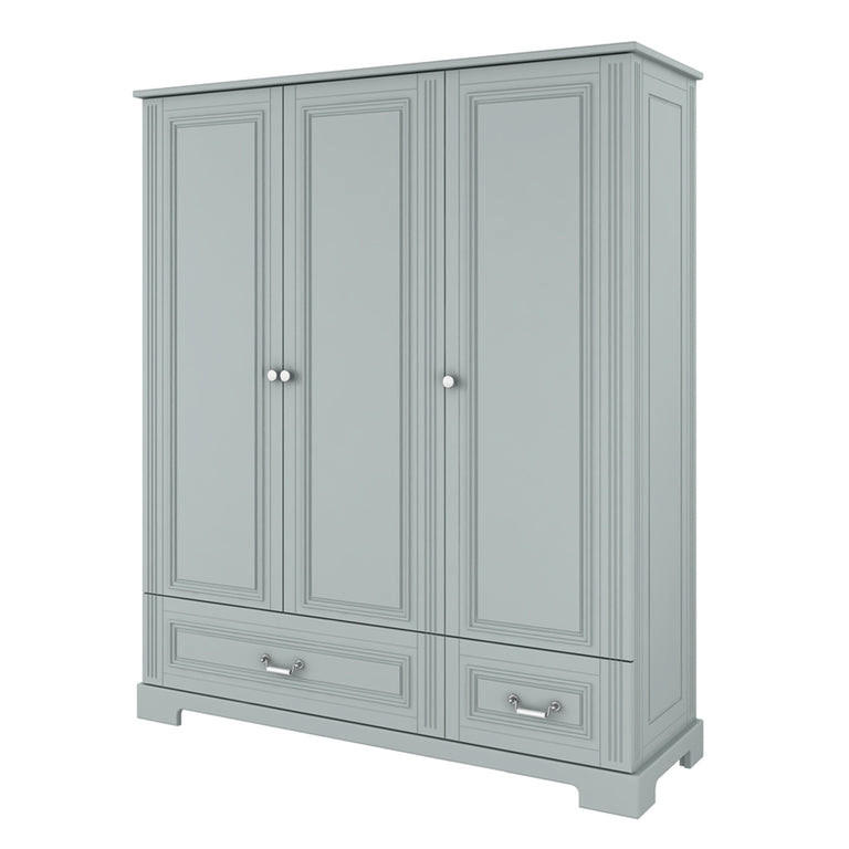 SCHRANK 3 Türen Grau - Grau, Holzwerkstoff (150/180/51cm) - Petits-meubles