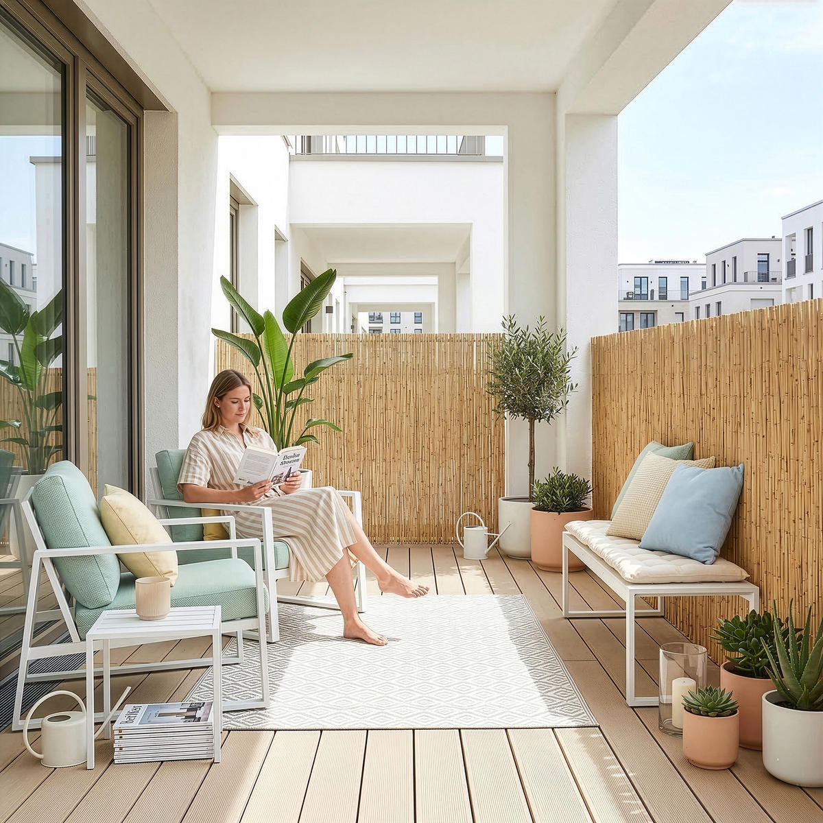 SCHILFZAUN Abbateggio - Naturfarben, Naturmaterialien (160/0.6cm) - casa.pro