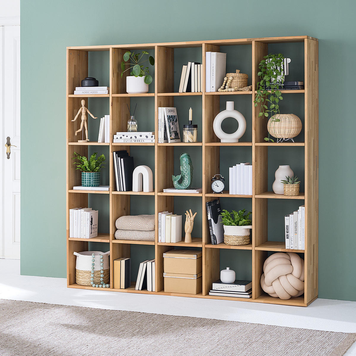 REGAL - Massivholz - Kernbuche, Holz (186/186/35cm) - home24