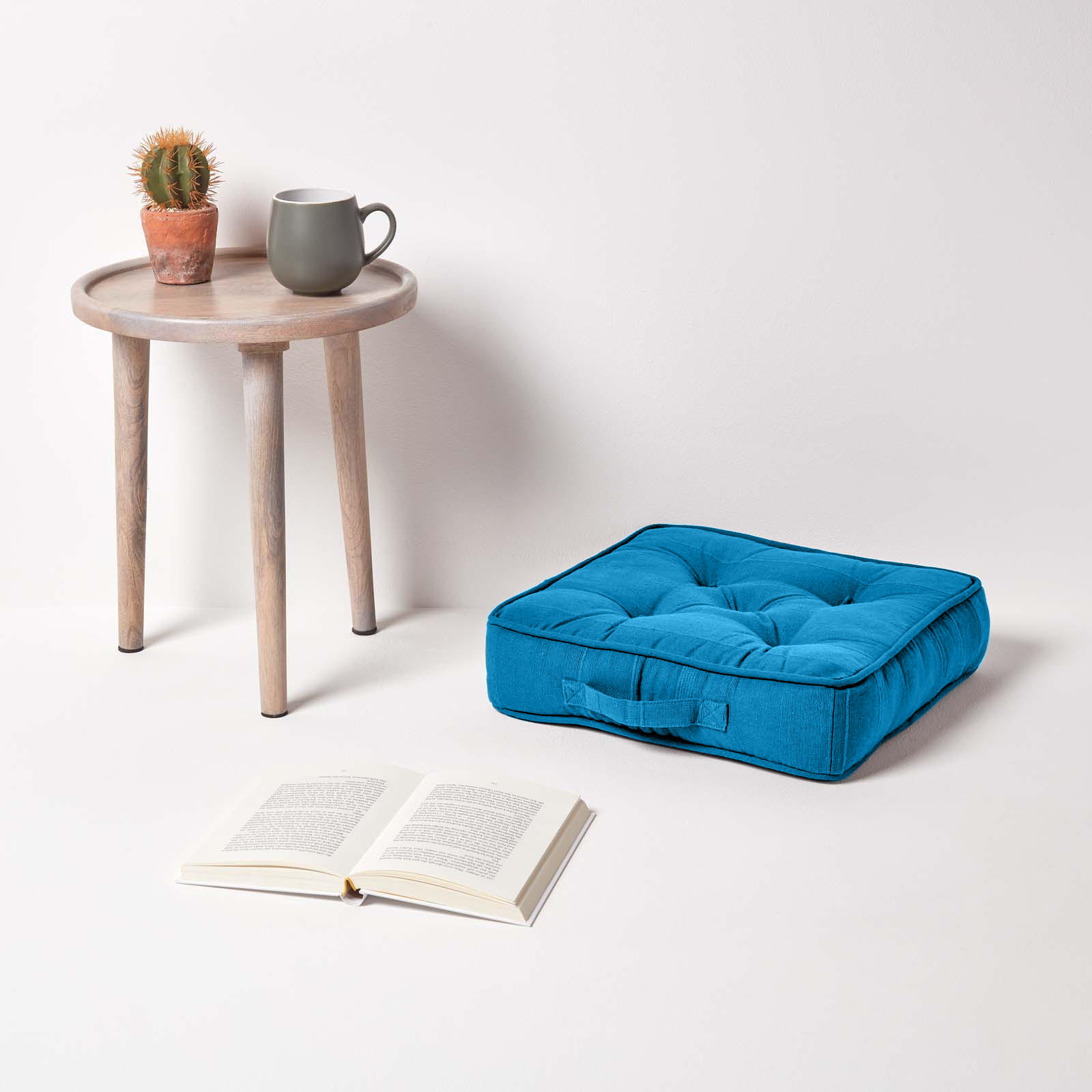 SITZKISSEN Rajput petrol-blau 40/40/8 cm - Petrol, Textil (40/40/8cm) - Homescapes