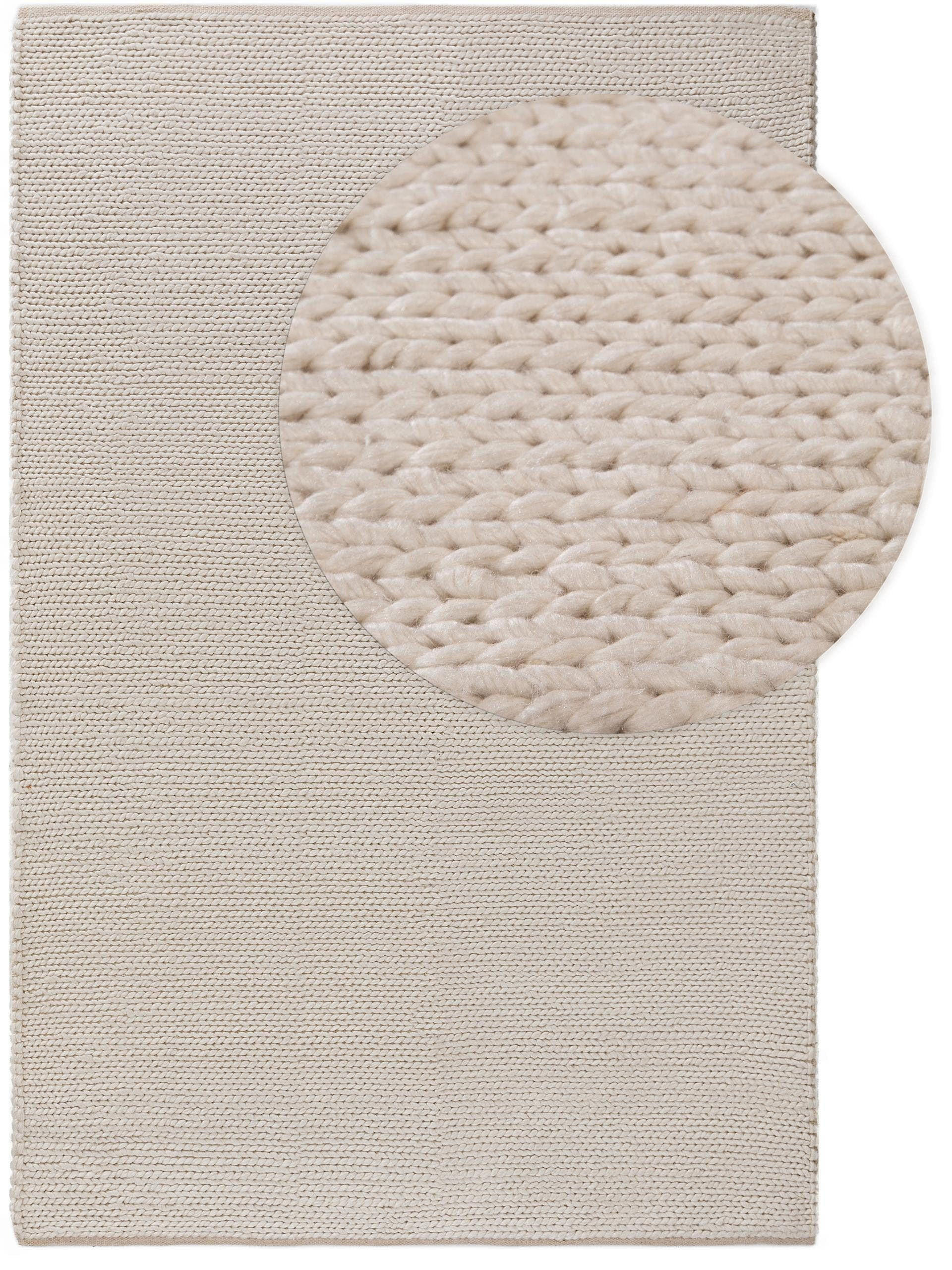 WOLLTEPPICH Uno Cream 250x350 cm - Creme, Textil (250/350cm) - benuta Pure