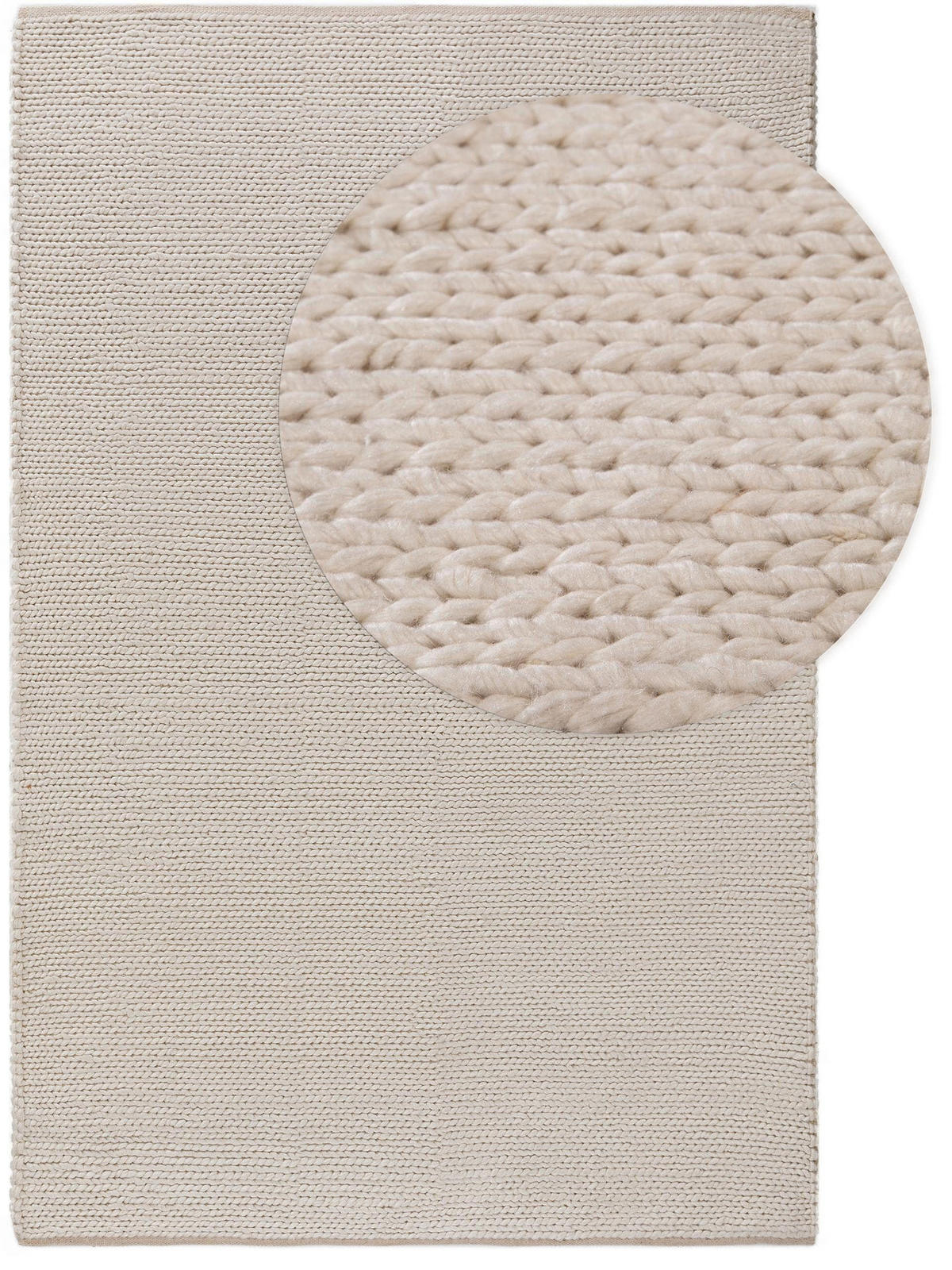 WOLLTEPPICH Uno Cream 80x150 cm - Creme, Textil (80/150cm) - benuta Pure