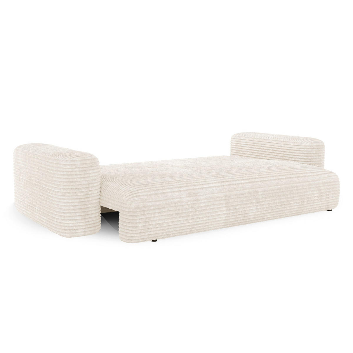 SCHLAFSOFA mit Stauraum LIOR XXL-Cord Creme 260cm - Creme, Textil (260/83/100cm) - Premium Interiors