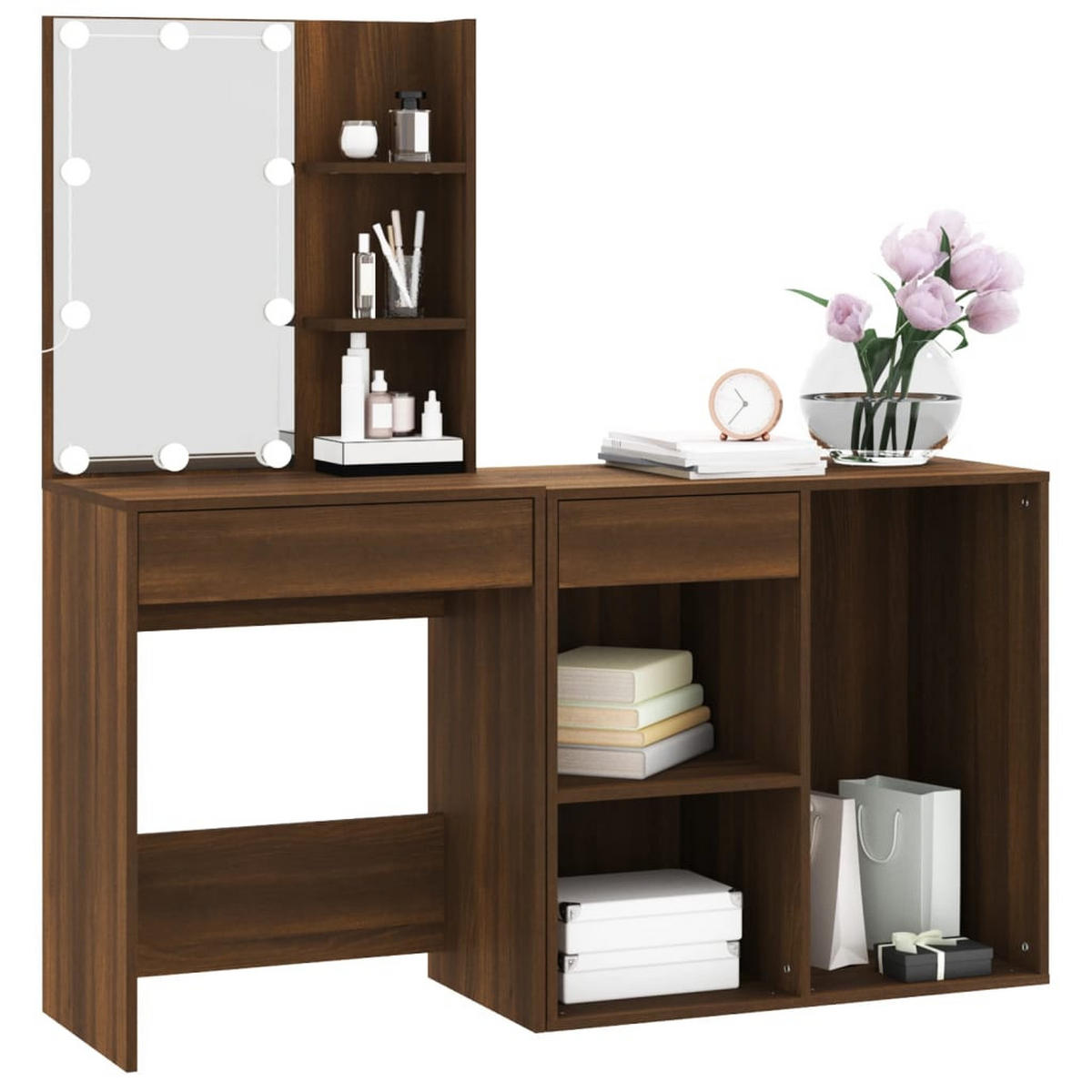 SCHMINKTISCH Cole 75/40/80 cm - Braun, Holzwerkstoff (75/80/40cm) - Nettlife
