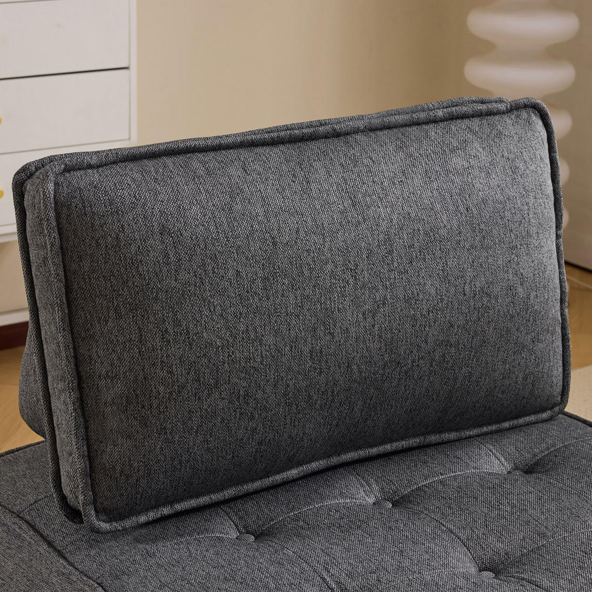 SOFA Leinen Dunkelgrau - Dunkelgrau, Holzwerkstoff/Textil (81/81/81cm) - WISHDOR