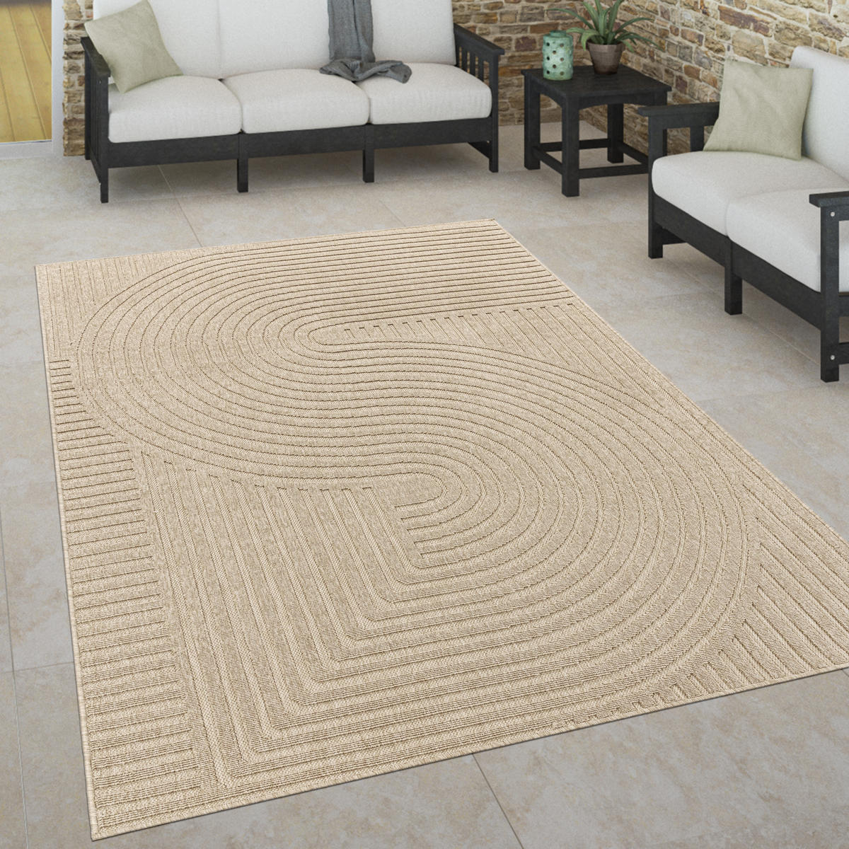 OUTDOORTEPPICH 160/230 cm Brugge 227 - Beige, Textil (160/230cm) - Paco Home