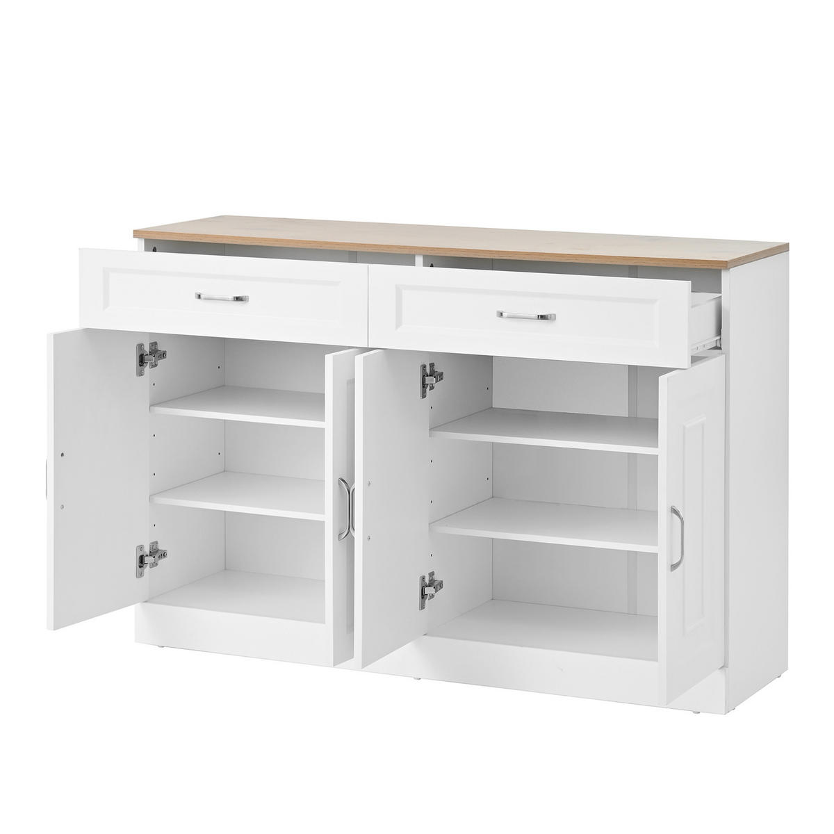SIDEBOARD Regale Rebounder Holzmaserung Natürliche - Weiß, Holzwerkstoff (35/80.5/120cm) - FLIEKS