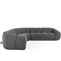 ECKSOFA LINKS FLAVA, Aschgrau - Grau, Holz/Holzwerkstoff (310/270cm) - KONSIMO®