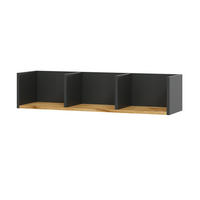 WANDREGAL Tomy Anthrazit/Goldkraft Eiche 90 x 20 cm - Honigeiche/Anthrazit, Holzwerkstoff (90/20/24cm) - Vicco