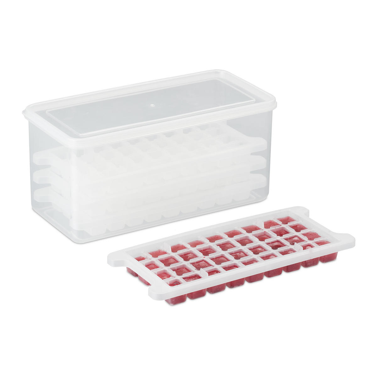 7TLG.EISWÜRFELFORMSET - Transparent, Kunststoff (28/13.5/13.5cm) - Relaxdays