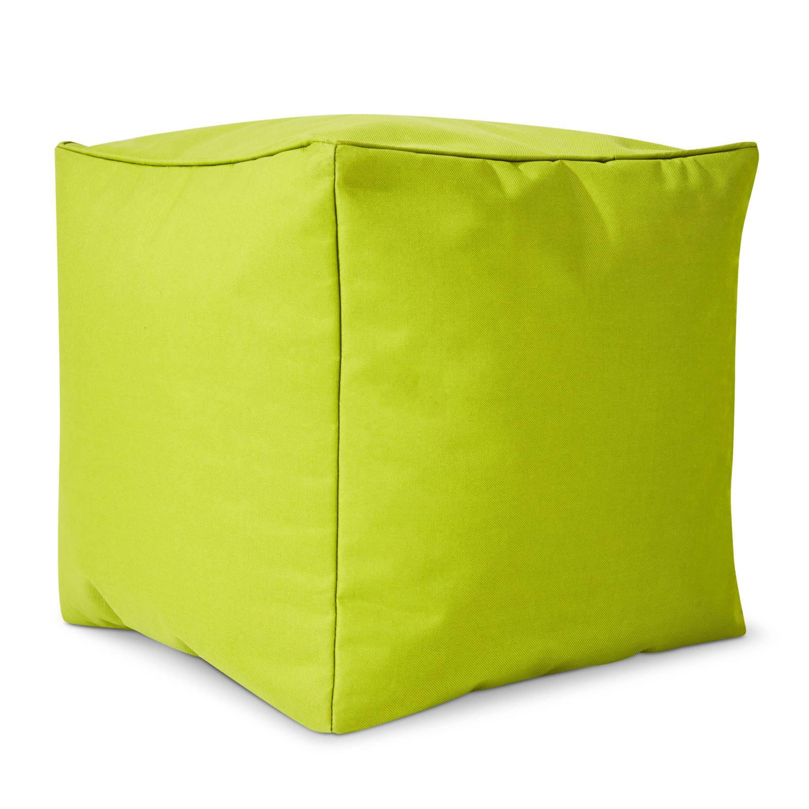 SITZSACK-HOCKER Pouf "Cube" 40x40x40cm - Hellgrün, Textil (40/40/40cm) - Green Bean