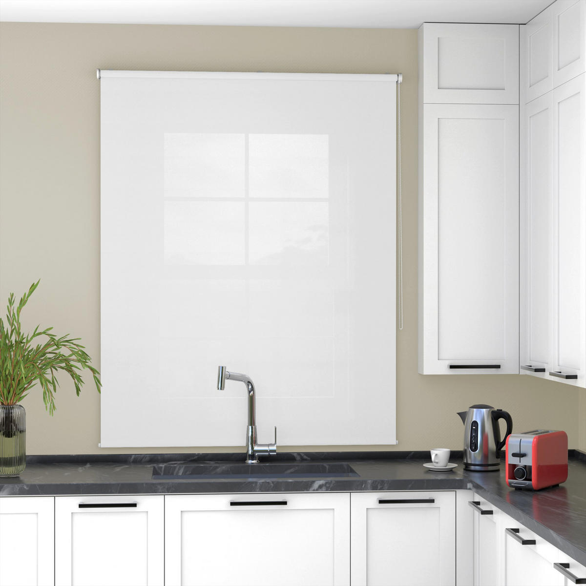 ROLLO blickdicht - Weiß, Textil (80/220cm) - Deco-Raum