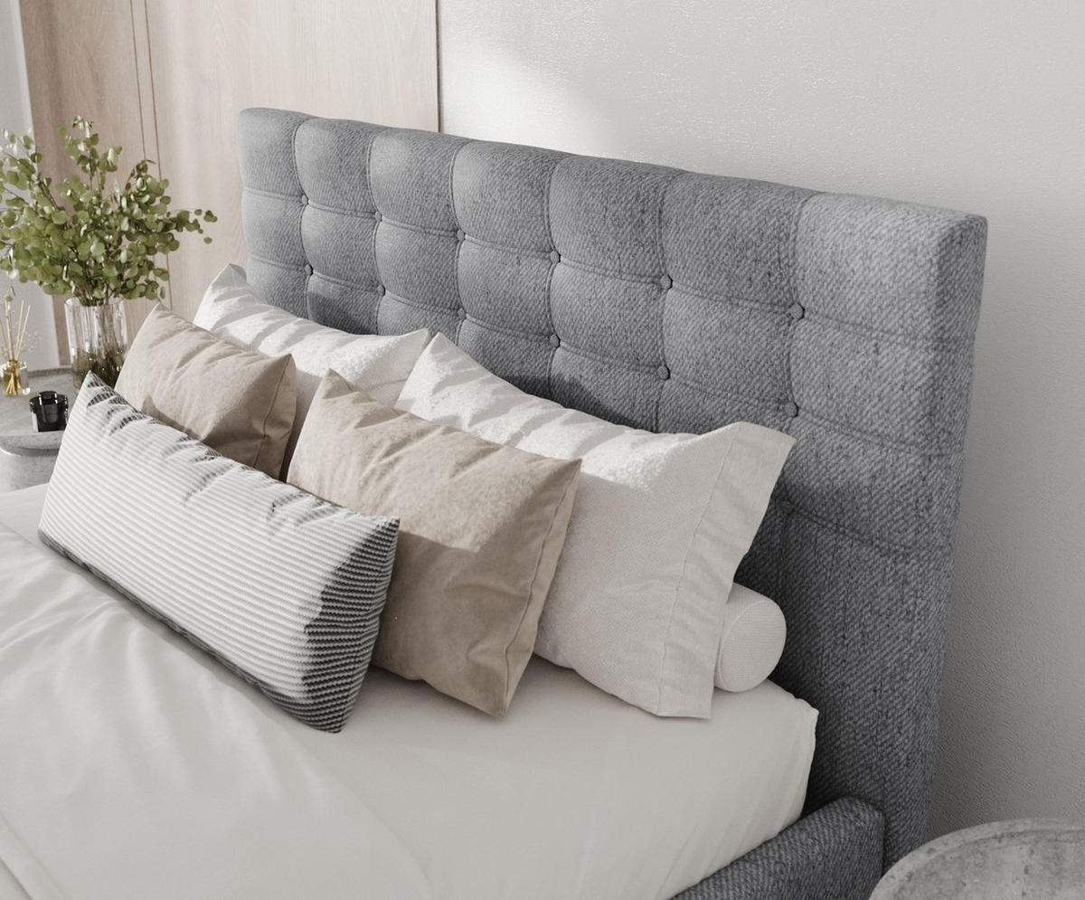POLSTERBETT Soma 120/200 cm Grau im Neve Stoff - Naturfarben/Grau, Holz/Holzwerkstoff (120/200cm) - AltaBeds