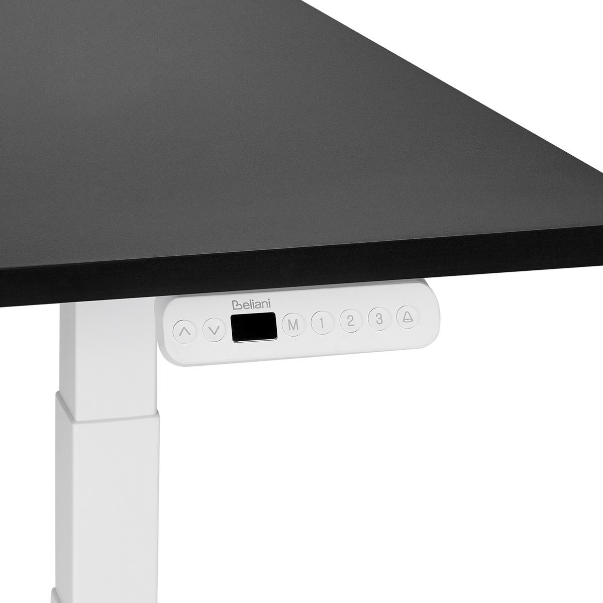 HÖHENVERSTELLBARER SCHREIBTISCH Elektrisch 160/72 cm Schwarz Destin III - Schwarz/Weiß, Holzwerkstoff (72/160/63cm) - Beliani