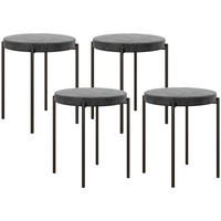 4ER-SET Esszimmerhocker Esszimmerstühle Küchenstuhl modern Polyester Metall Grau - Grau, Kunststoff/Metall (41.5/46/41.5cm) - HOMCOM