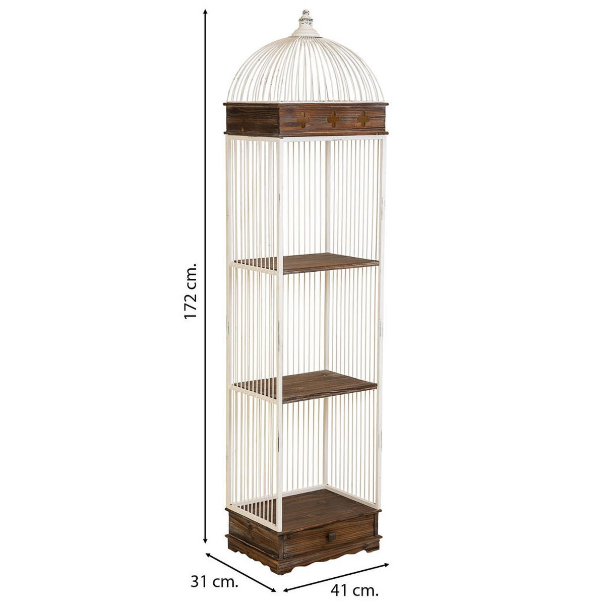 REGAL aus Holz und Metall 41x31x172 cm - Braun, Metall (41/172/31cm) - Wanderlust
