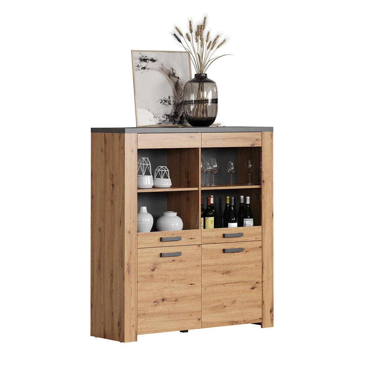 HIGHBOARD Follow Eiche Dekor - Eichefarben, Holzwerkstoff (127/127/139cm) - Trendteam