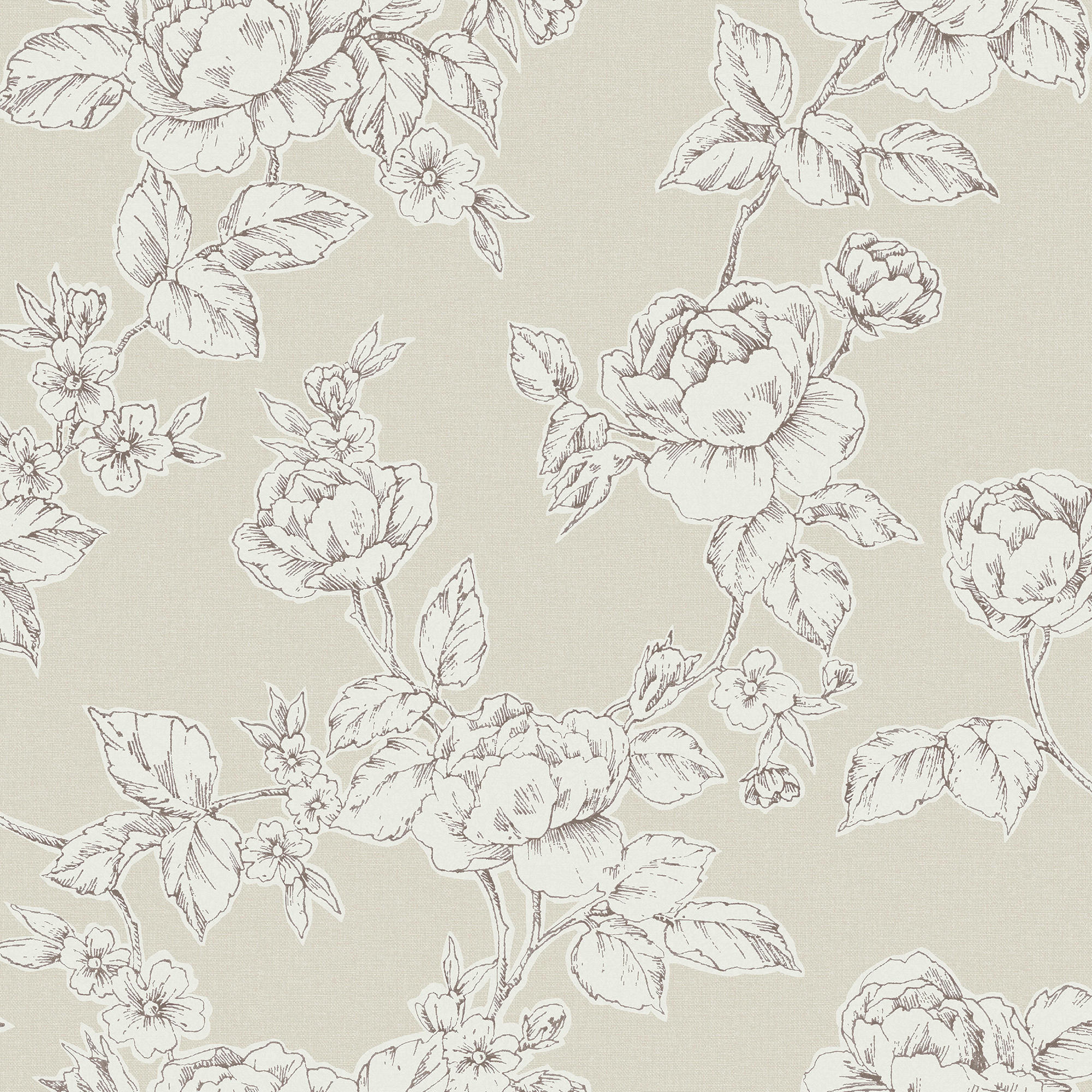 VLIESTAPETE Pollington Roses Natural - Naturfarben, Papier/Kunststoff (52/1000cm) - Graham & Brown