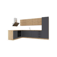 ECKKÜCHE 330 x 210 cm – Nexa K53-G330 – in Grau & Woodline / Matt - Schwarz/Eiche Artisan, Holz/Metall (330/212/58cm) - ROYAL24_MARKT