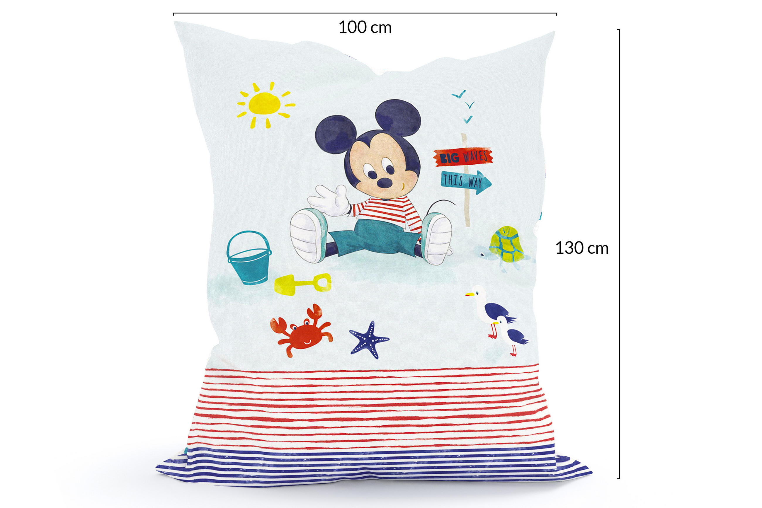 KINDER-SITZSACK - Mickey Mouse - Blau/Rot, Textil (100/25/135cm) - Green Bean