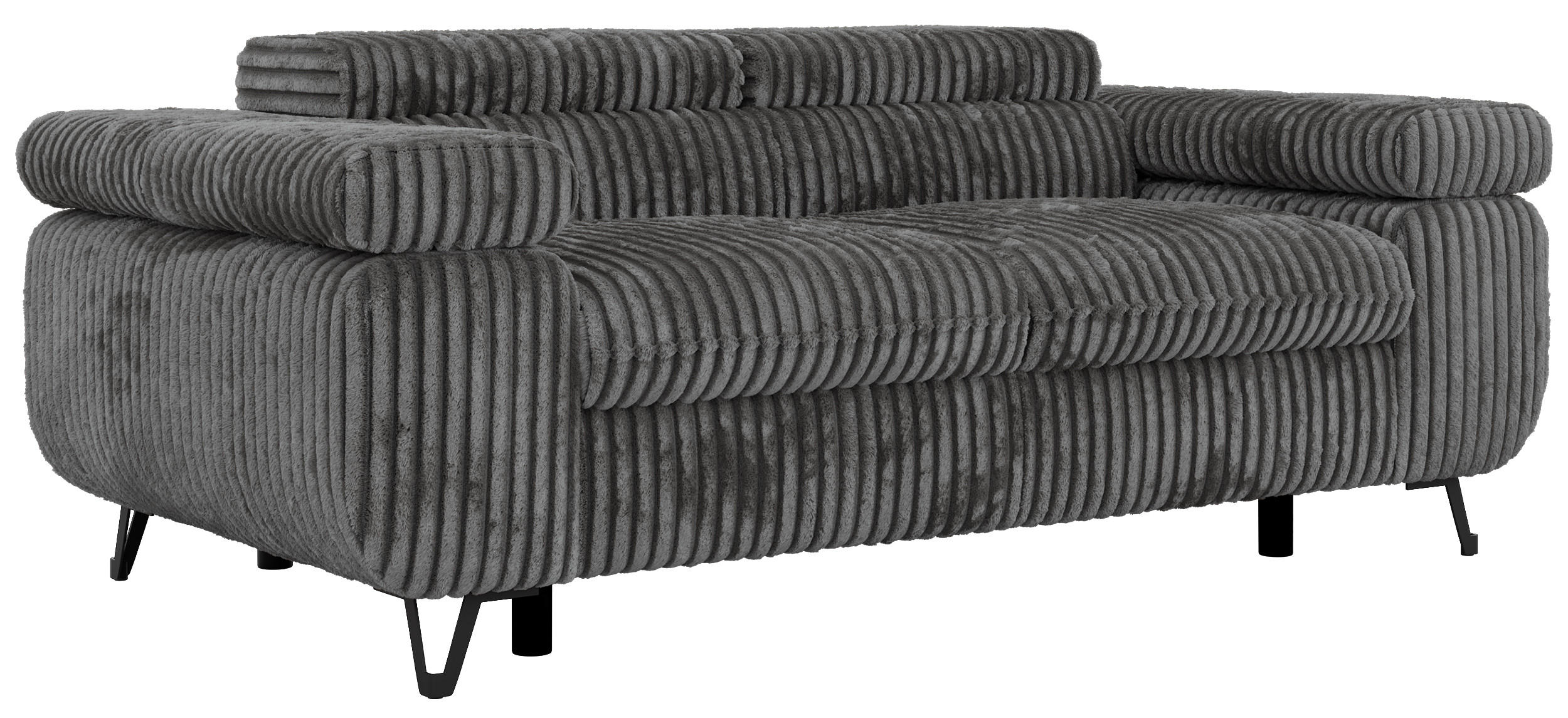 DVOUMÍSTNÁ POHOVKA PETER 2 - Šedá Manšestr - šedá/černá, kov/textil (200/76/99cm) - MKS