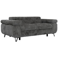 DVOUMÍSTNÁ POHOVKA PETER 2 - Šedá Manšestr - šedá/černá, kov/textil (200/76/99cm) - MKS