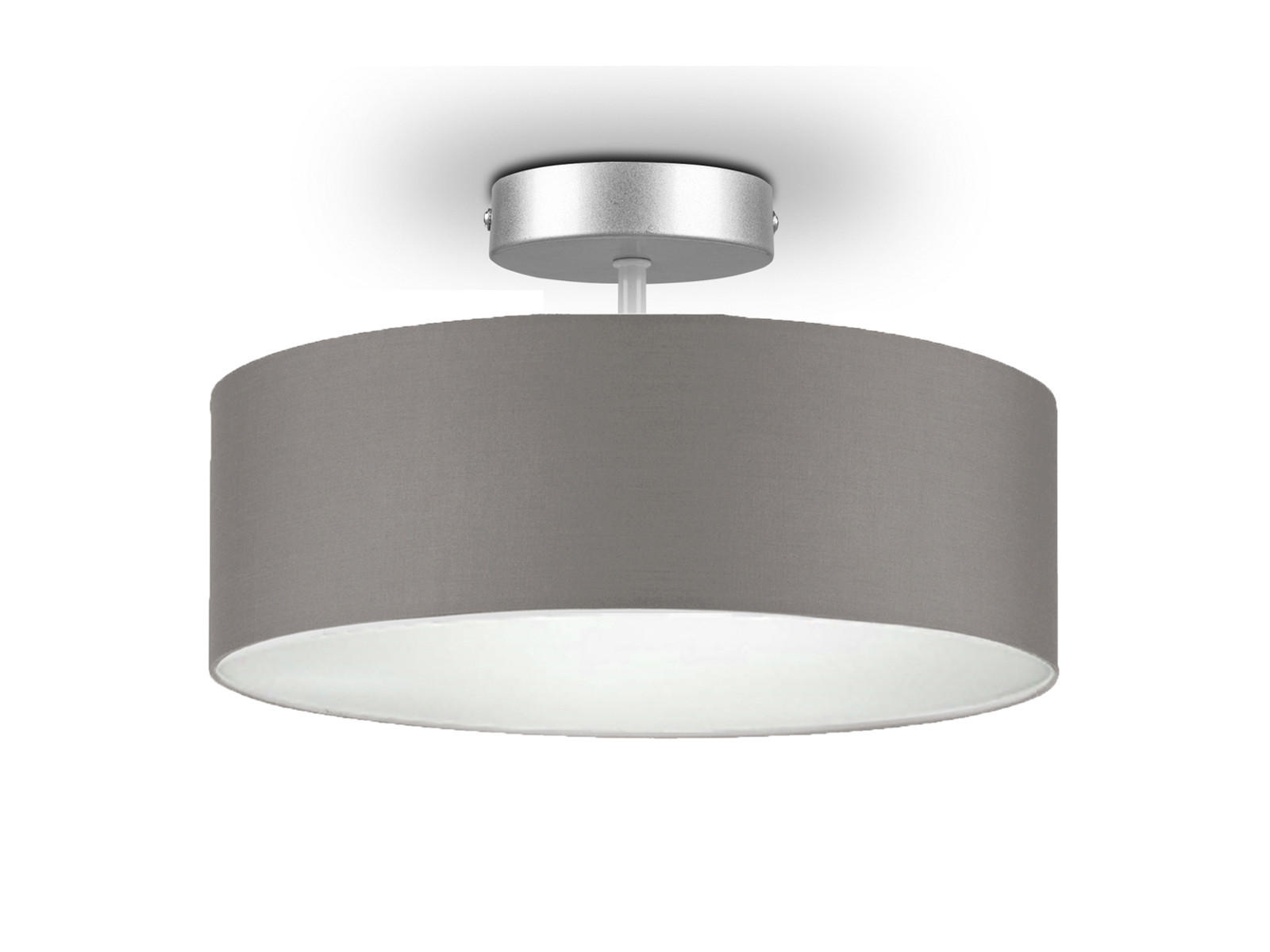 DECKENLAMPE Ø30cm, Lampenschirm Stoff Braun-Grau - Grau, Textil (30/30/16cm) - meineWunschleuchte