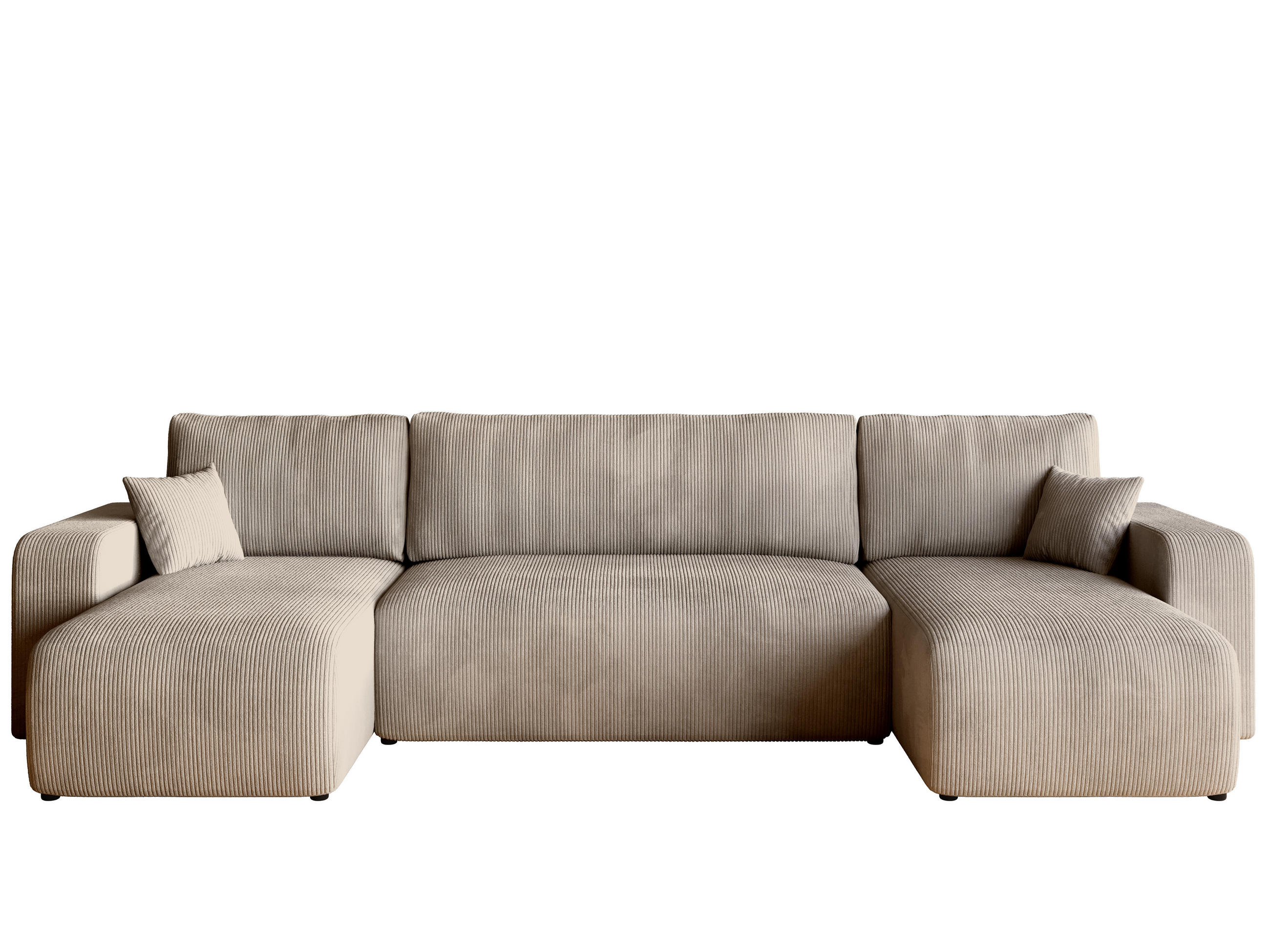 WOHNLANDSCHAFT PUMI mit Schlaffunktion Beige Cord - Beige, Textil (312/82/148cm) - Bromarkt