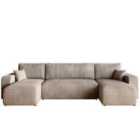 WOHNLANDSCHAFT PUMI mit Schlaffunktion Beige Cord - Beige, Textil (312/82/148cm) - Bromarkt
