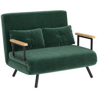 SCHLAFSOFA 2er-Sitz DE-14617 mit 5-fach verstellbarer Rückenlehne Grün - Grün, Textil (102/81/73cm) - ComfortXL