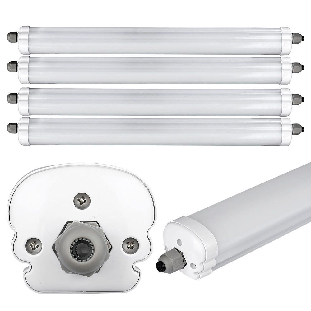 LED DECKENLEUCHTE Weiß Kunststoff 4er Set - Weiß, Kunststoff (120/8.6/7cm)