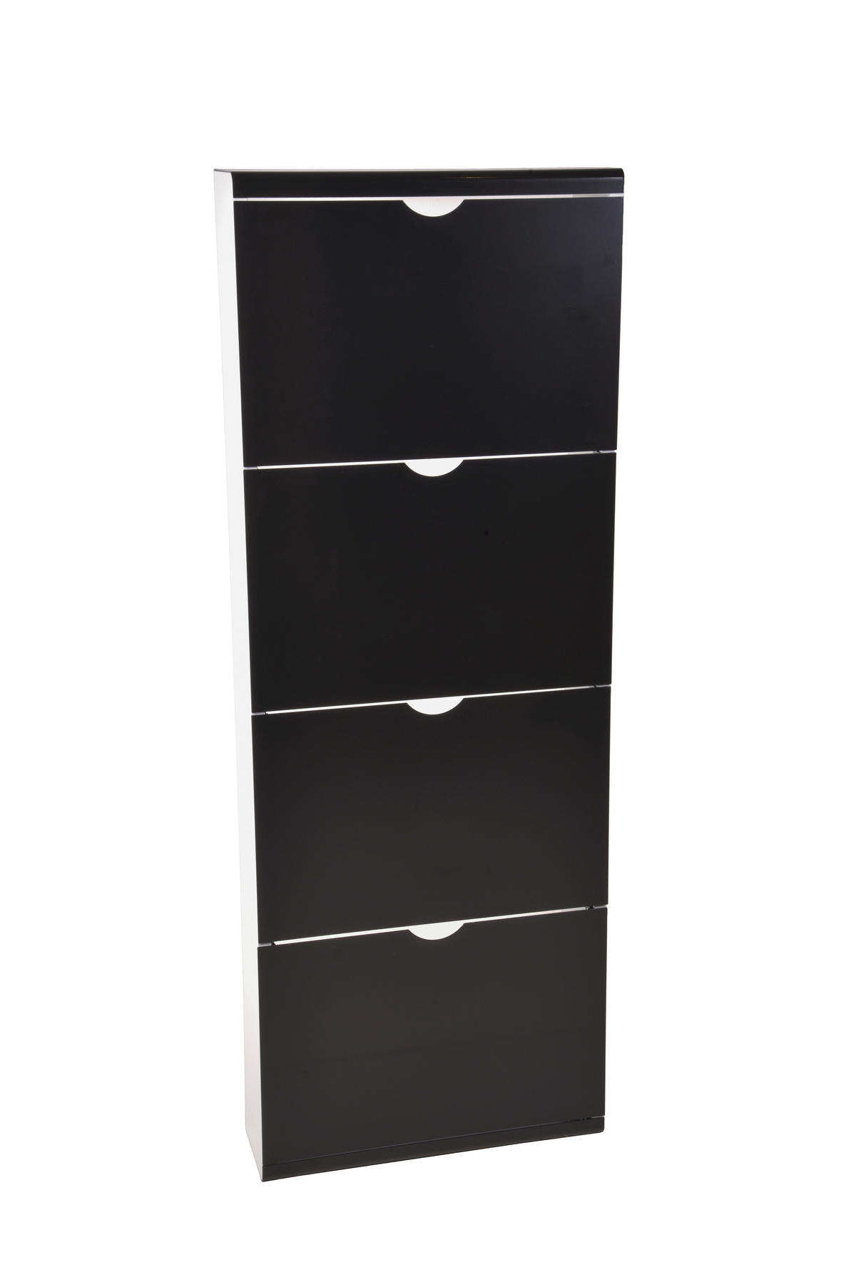 SCHUHKIPPER Eddi 4 Kippladen Holz Schwarz 138x51x16cm - Schwarz, Holz (51/138/16cm) - DELUKE