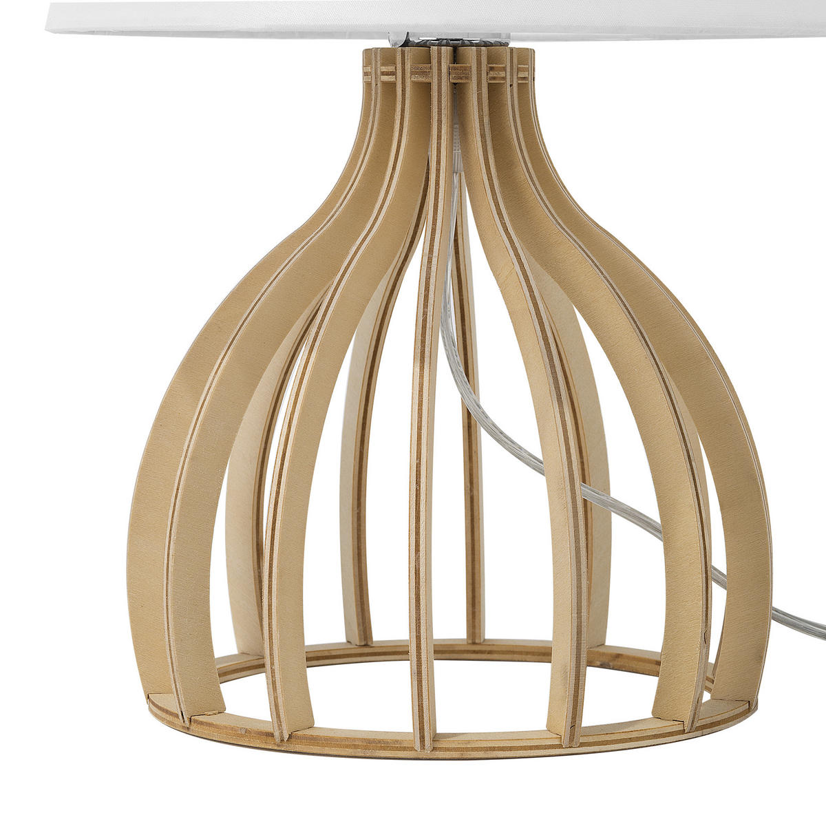 TISCHLAMPE Agueda 22/22/36 cm - Weiß, Holzwerkstoff (22/22/36cm) - Beliani